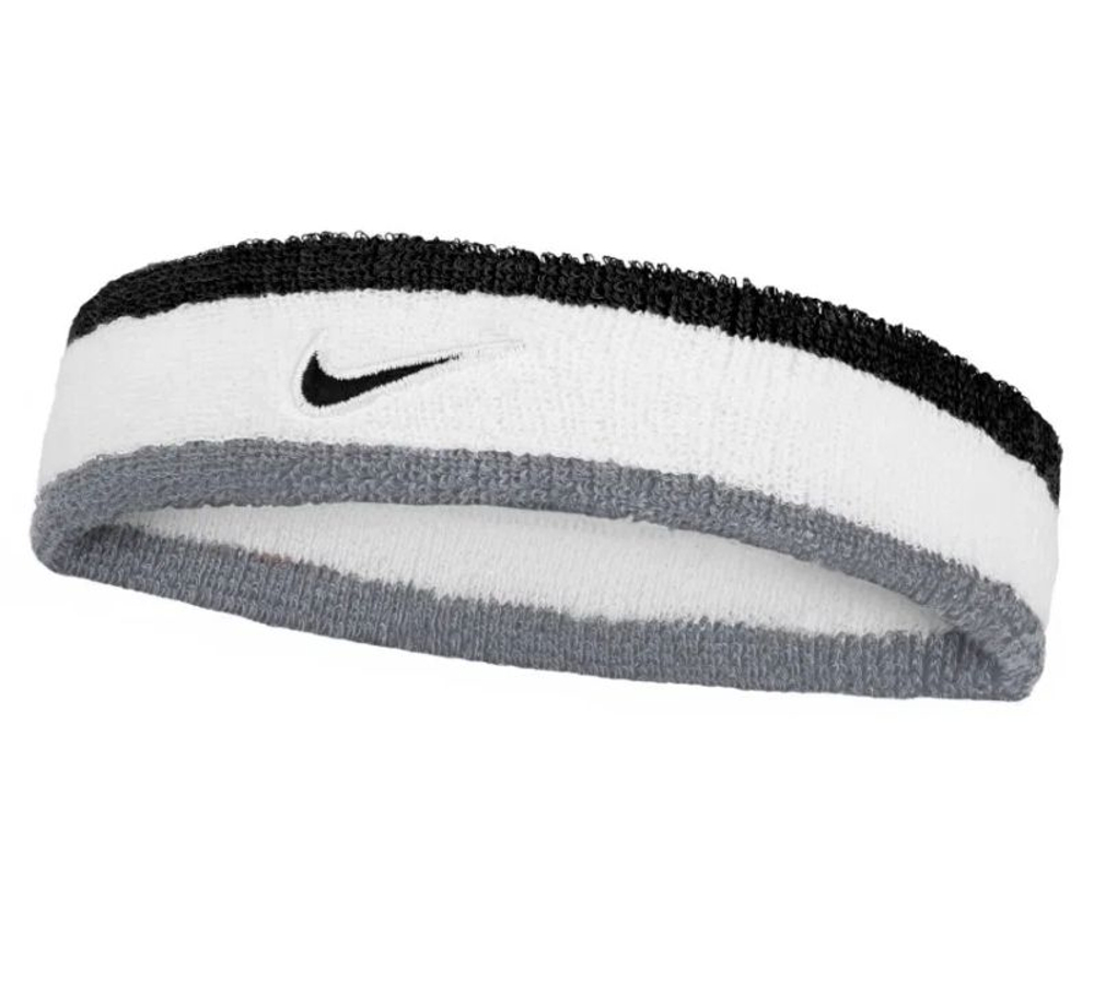 Повязка на голову Nike Swoosh Headband - white/cool grey/black