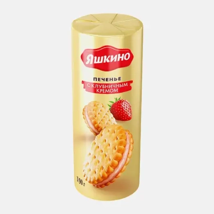 Печенье с клубничным кремом Яшкино 190г