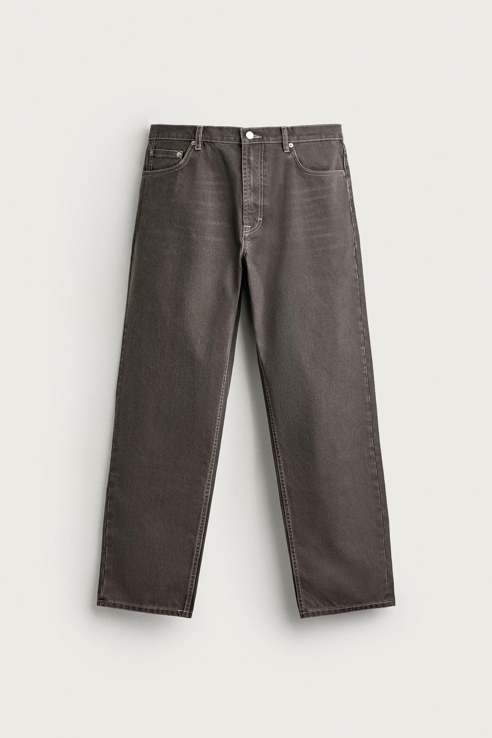 ZARA БРЮКИ STRAIGHT FIT, КОРИЧНЕВЫЙ