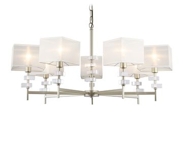 Подвесная люстра с абажурами 7*Е14 LH71332/7 CGD золото/белый High Light Classic Ambrella