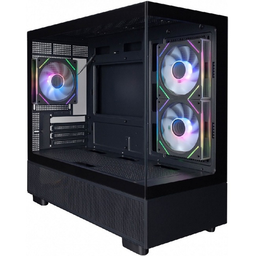 Корпус Mini-Tower 1STPLAYER MIKU Mi5 ARGB, Micro-ATX, черный (Mi5-BK-2FC7R-1FC7)