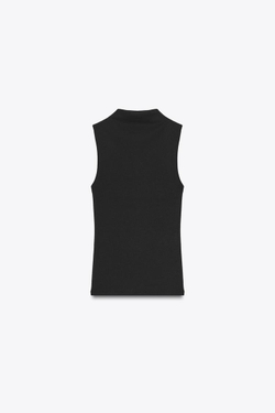 ZARA ТОП БЕЗ РУКАВОВ, ЧЕРНЫЙ