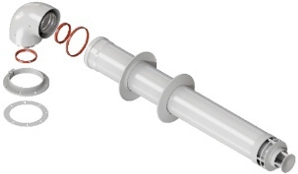 ROMMER RCA-6010-241220 Комплект дымохода АНТИЛЕД 60/100 - 1220мм (Bosch, Buderus, Navien S/C/E, Baxi