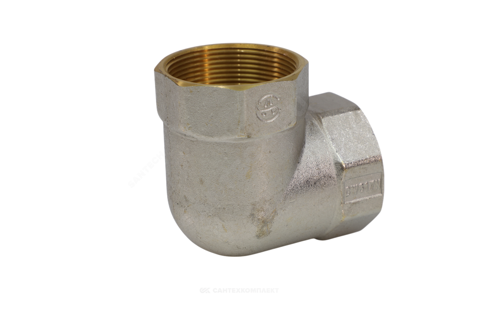 Угольник латунь никель Ду 40 (1 1/2") ВР/ВР 9001 ГОСТ 32585-2013 Aquasfera 9001-05