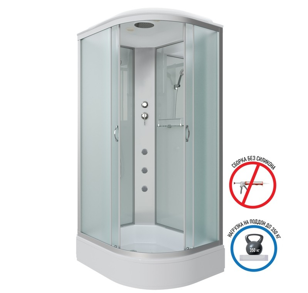Душевая кабина Niagara Classic NG-33984-14LG (90х80х215) средний поддон(26см),стекло матовое,4 места