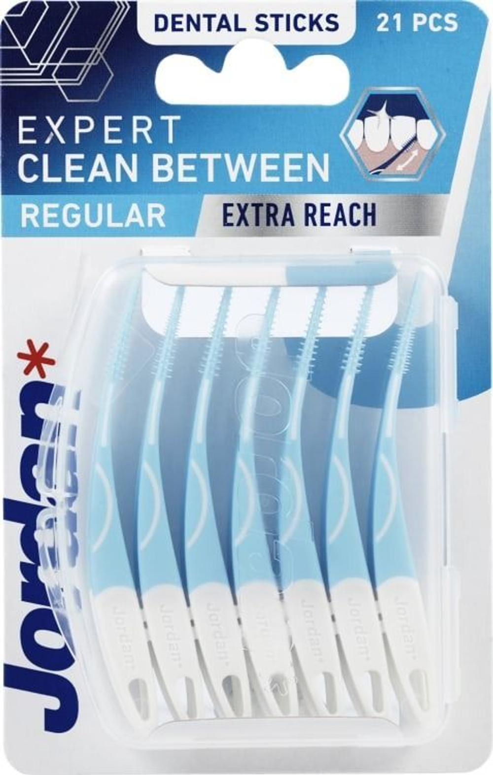 Зубочистка Jordan Expert Clean Between Regular 21 шт. голубые (Из Финляндии)