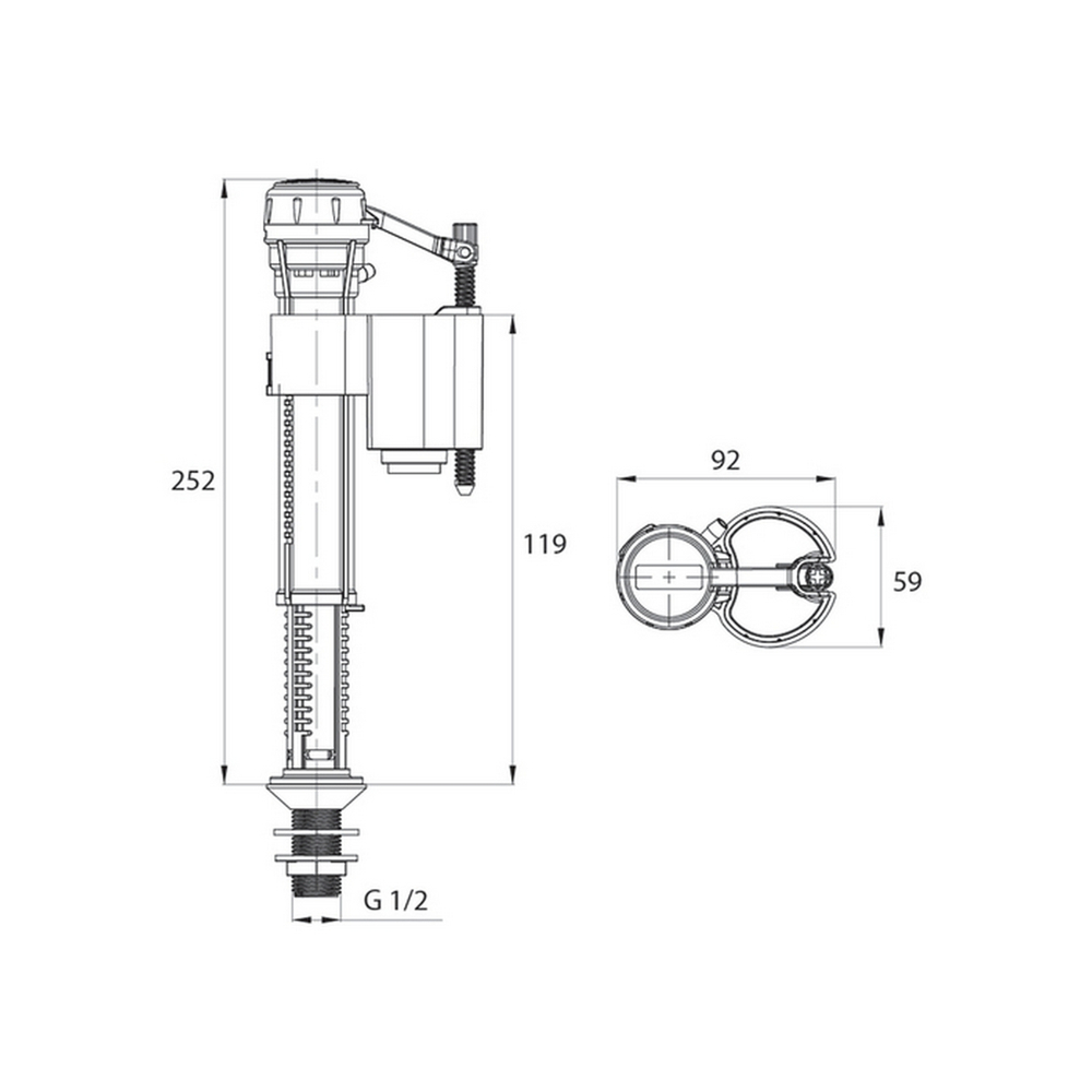 Заливной клапан  IDDIS, нижний подвод F012400-0007