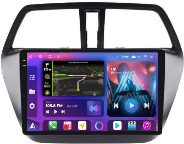 Магнитола для Suzuki SX4 2 2013-2021 - FarCar BM337M-2K монитор 9.5" 2K QLED на Android 14, Быстрая, CarPlay, 4G SIM-слот