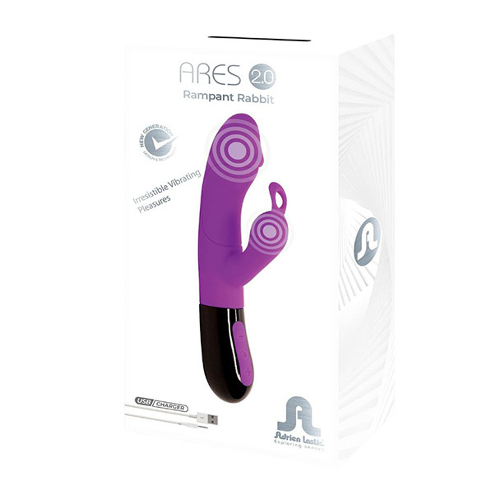 Фиолетовый вибратор-кролик 20,6см Adrien Lastic Ares 2.0