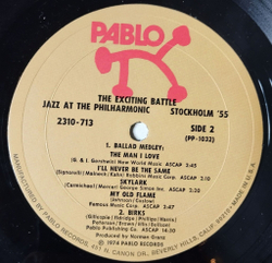Винтажная виниловая пластинка LP The Exciting Battle J.A.T.P. Stockholm 55 (USA 1974)