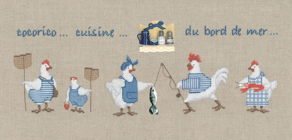 Набор для вышивания нитками Le Bonheur des Dames Cuisine Bord De Mer (Кухня на берегу моря), 37х12,5 см