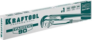 KRAFTOOL PANZER-90, №1, 1″, 330 мм, трубный ключ с прямыми губками (2734-10)