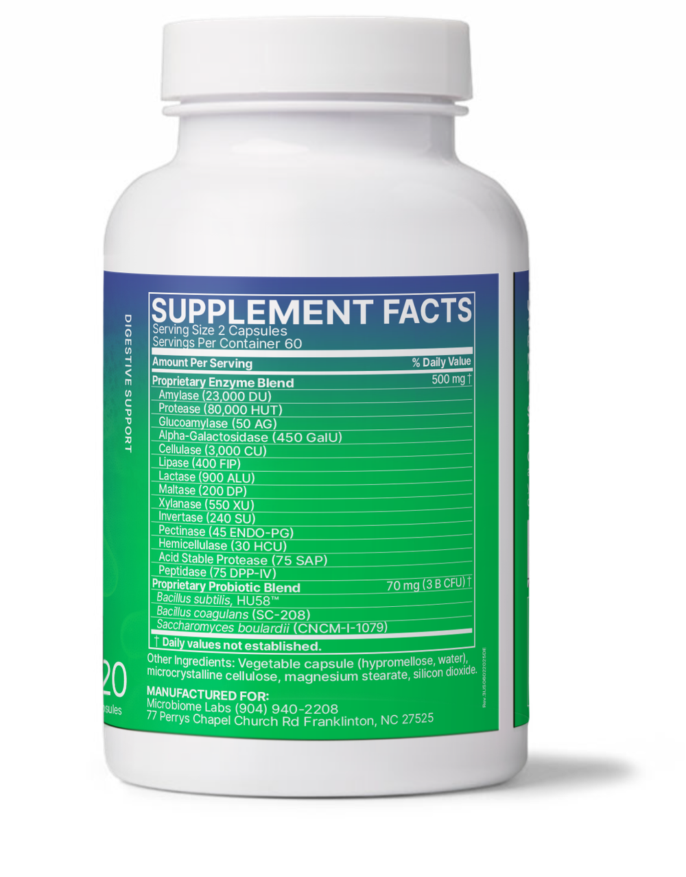 MicrobiomeLabs - DigestMate 120 capsules