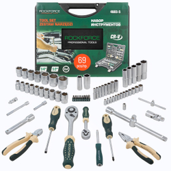 Набор инструментов 69пр.,1/4'',1/2'',(6гр.)(4-32мм) RockForce RF-4603-5