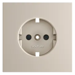 Накладка для розетки с заземлением и защитными шторками Voltum S70 Кашемир VLS000703