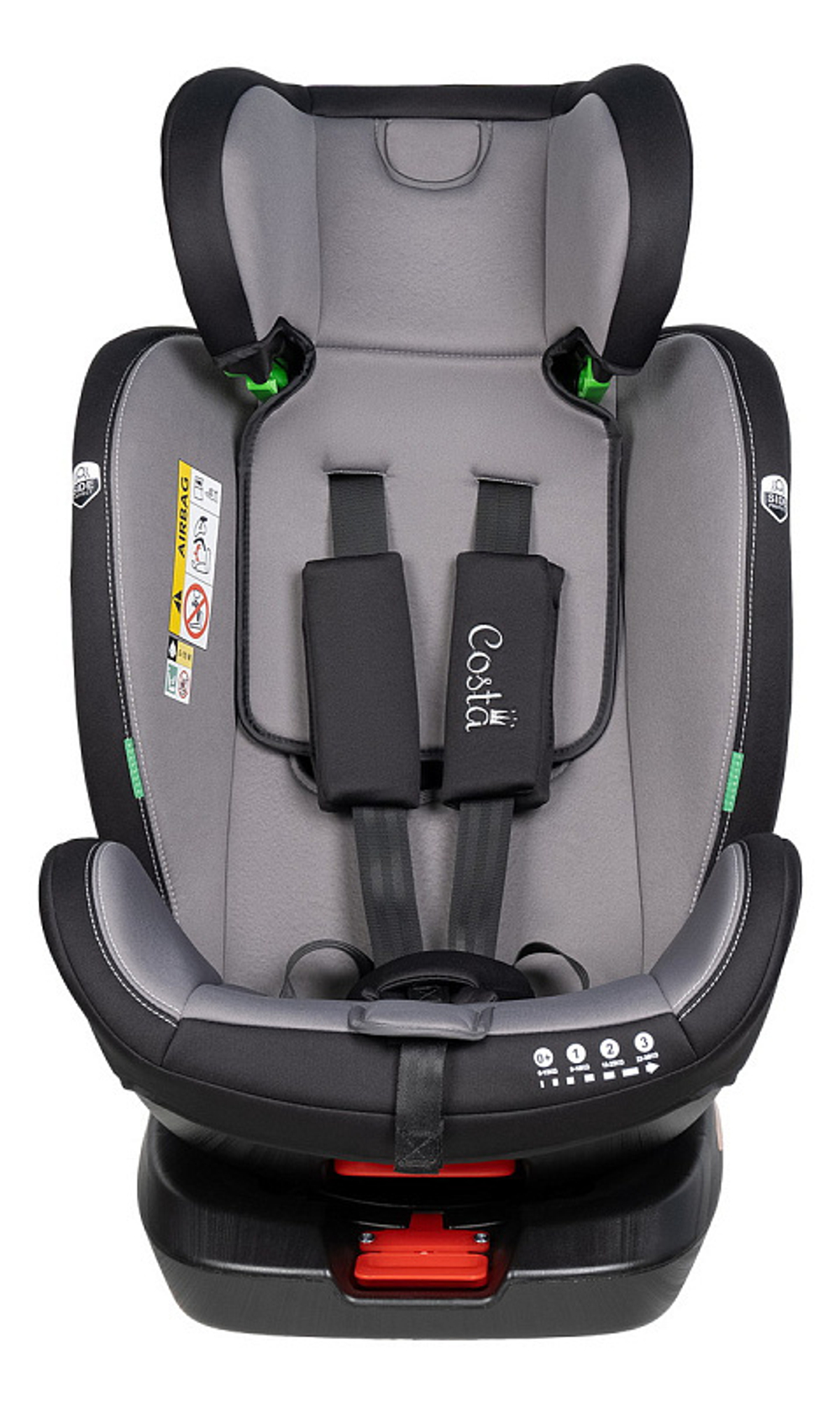 Автокресло детское 0 - 36 кг ISOFIX COSTA XZ-16 серо-чёрный Артикул: XZ-16/gb