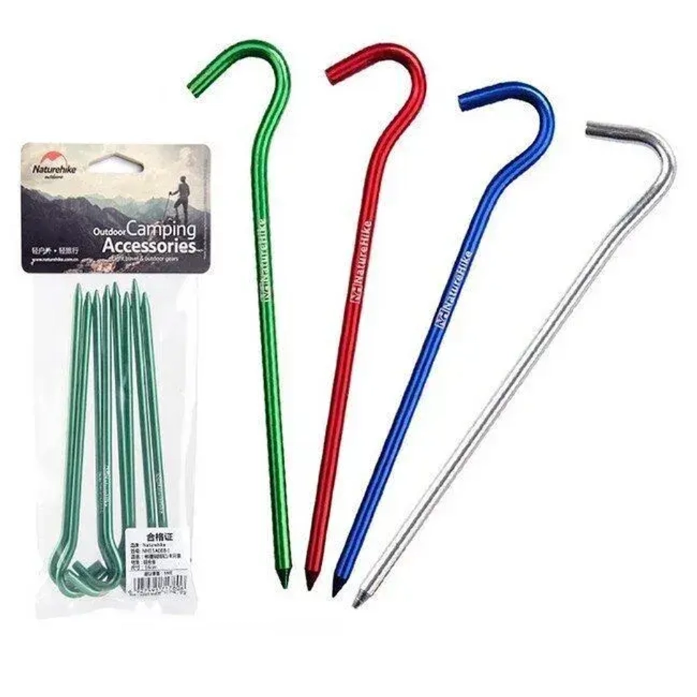 КОЛЫШКИ NATUREHIKE NH15A008-I АЛЮМИНЕВЫЕ 18СМ 8ШТ
