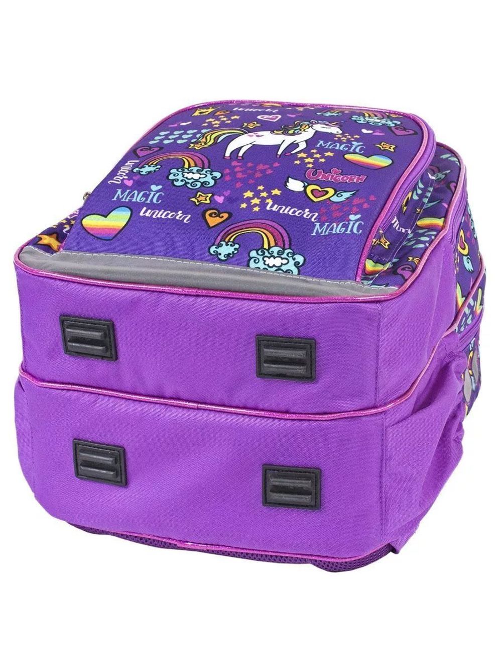 Рюкзак BelMil 338-35 Speedy Girl Purple Unicorn 41х27х22 см 700гр., 3 отд., анатомическая спинка