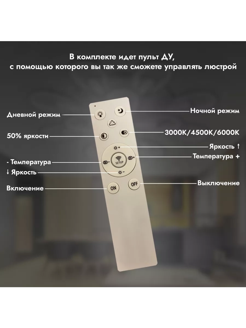 Люстра потолочная светодиодная 2034/8+4