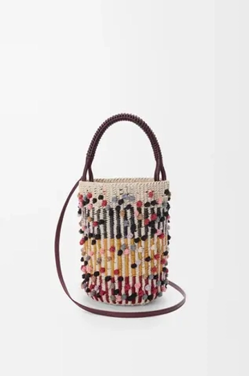 Loewe x Albers Сумка-корзинка плетеная из кожи, разноцветный