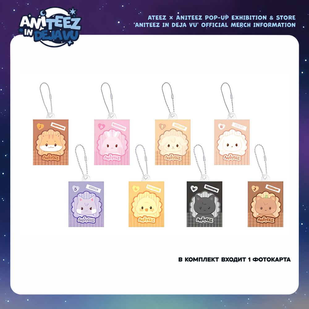 Рандомный миниатюрный брелок ATEEZ ANITEEZ «IN DEJA VU» — RANDOM MINIATURE KEYRING