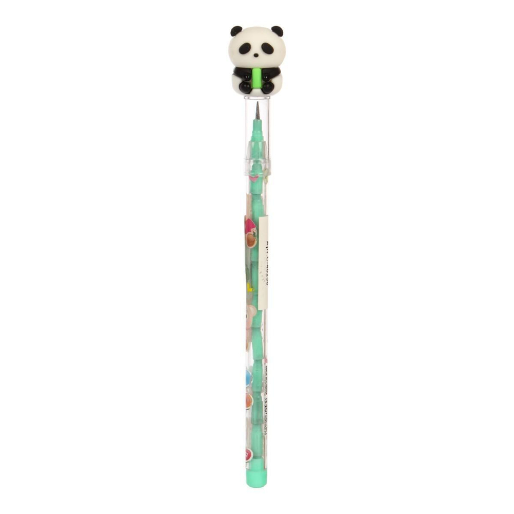 Карандаш сегментный "Панда", с игрушкой, 4 цвета микс , С-40256