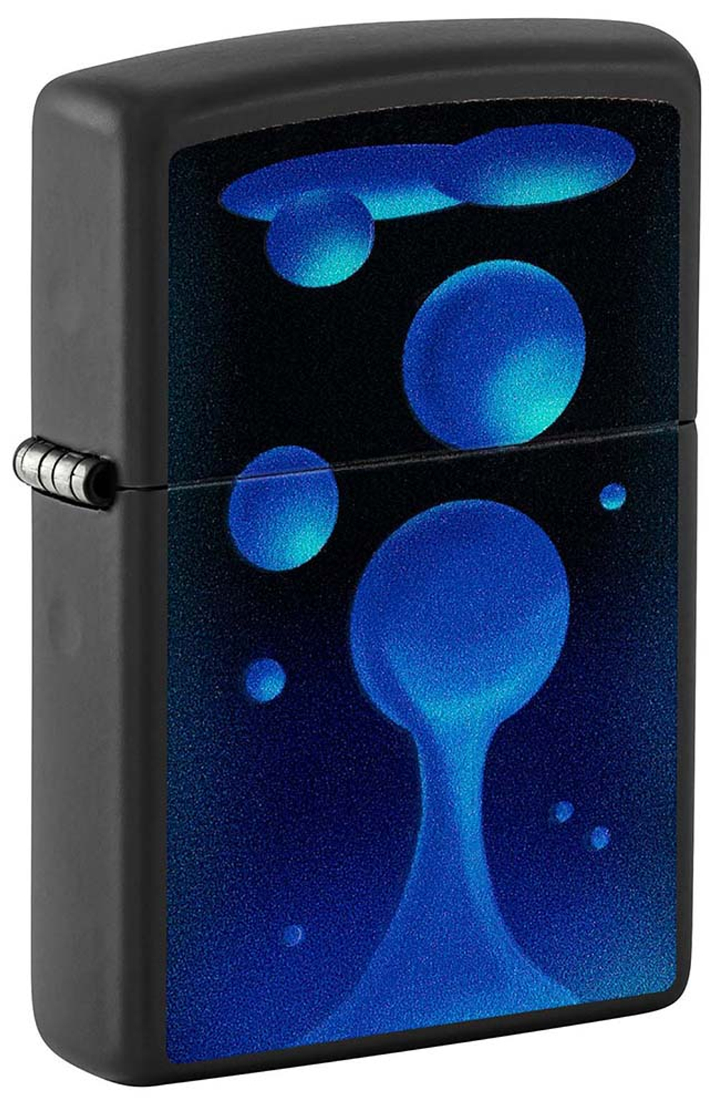 Зажигалка Zippo Lava Lamp с покрытием Black Light, латунь/сталь, черная,матовая 38x13x57 мм
