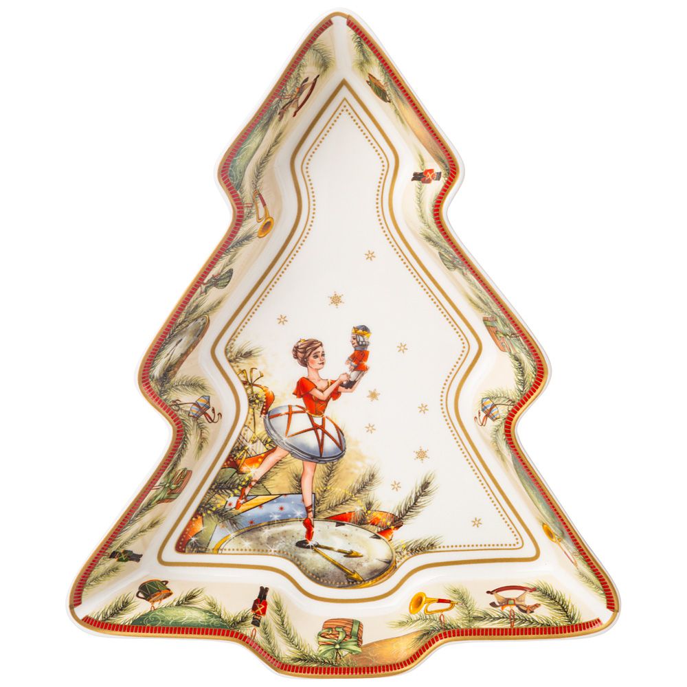 БЛЮДО LEFARD "ЩЕЛКУНЧИК" В ФОРМЕ ЕЛКИ 25*21*4 СМ, РАЗНОЦВЕТНЫЙ (КОР=8ШТ.)