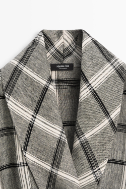 Massimo Dutti Куртка-рубашка в клетку с завязками, серый