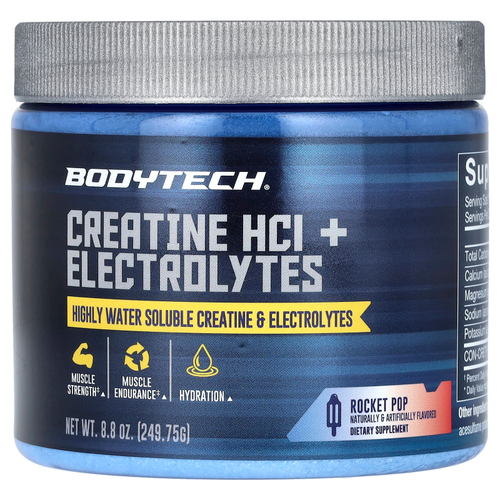 BodyTech, креатин гидрохлорид и электролиты, Rocket Pop, 249,75 г (8,8 унции)