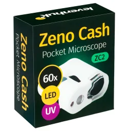Микроскоп карманный для проверки денег Levenhuk Zeno Cash ZC2 в упаковке с дизайном
