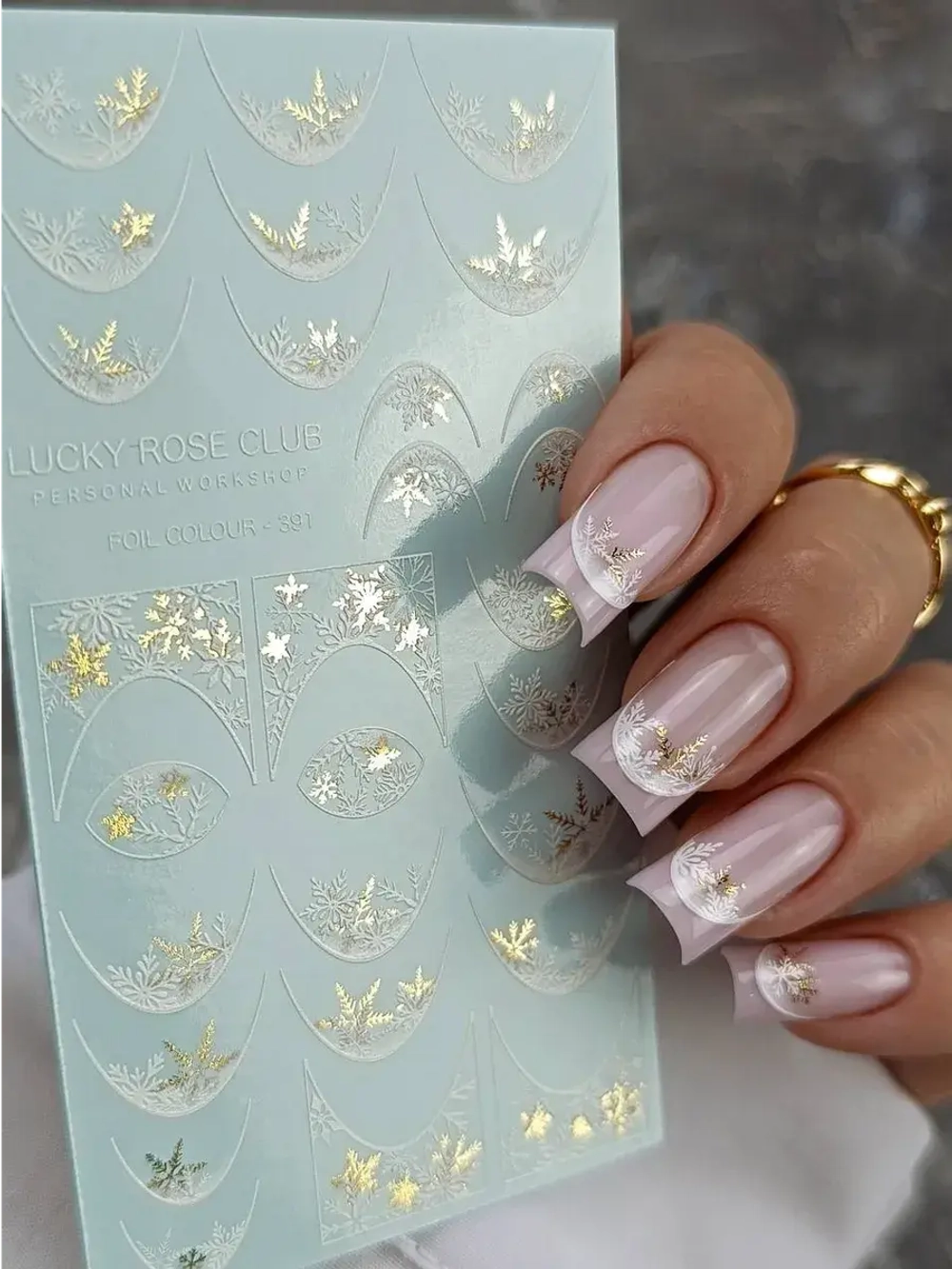 Lucky Rose Слайдеры наклейки для длинных ногтей 391