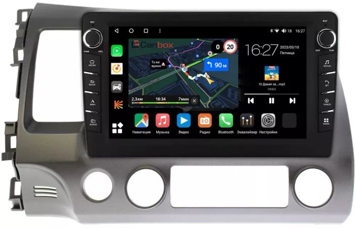 Магнитола для Honda Civic 8 4d 2005-2012 седан - Canbox 10-063 Android 10, Быстрая, CarPlay, 4G SIM-слот