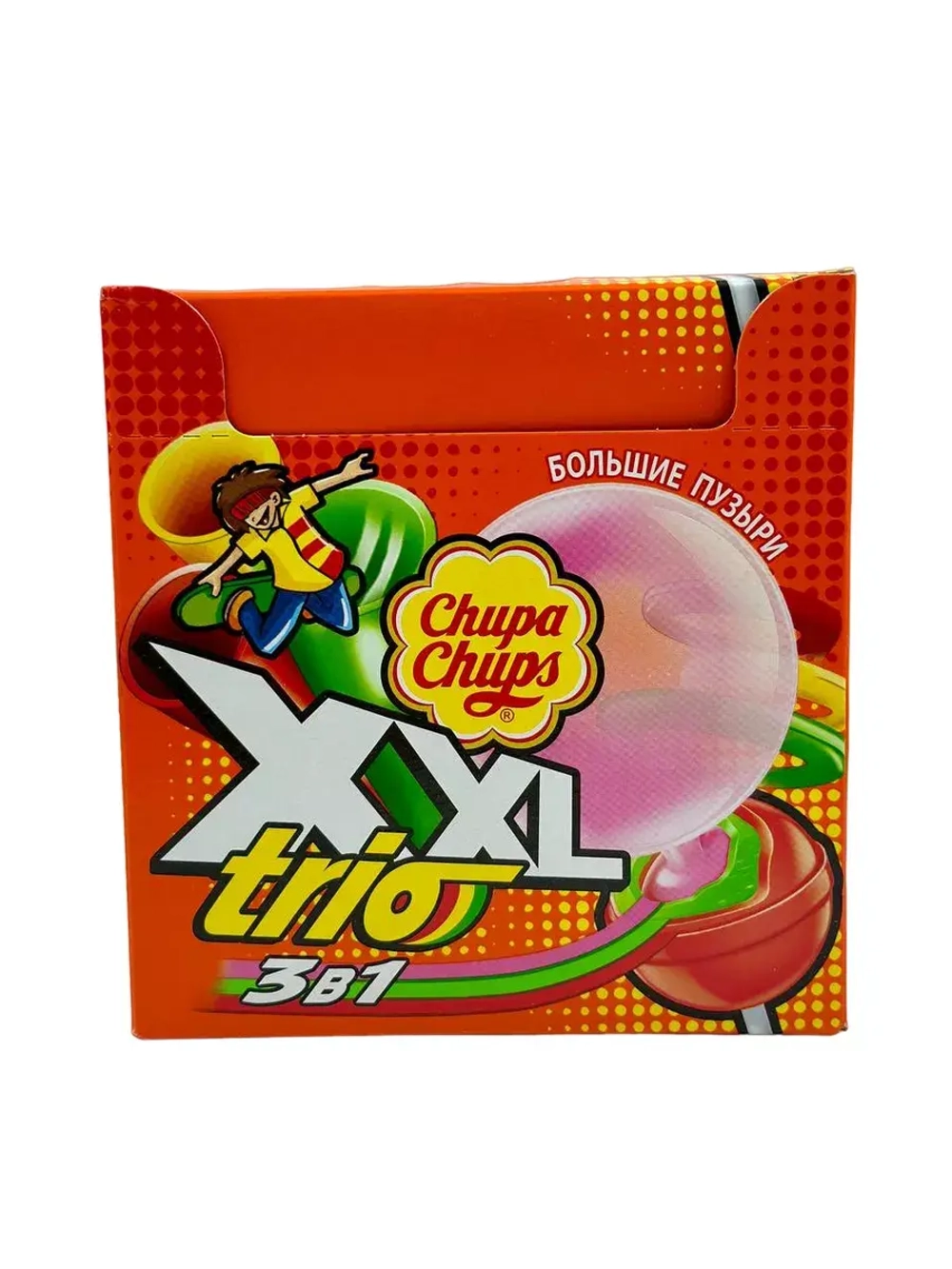 Карамель Чупа-Чупс XXL Trio с жевательной резинкой