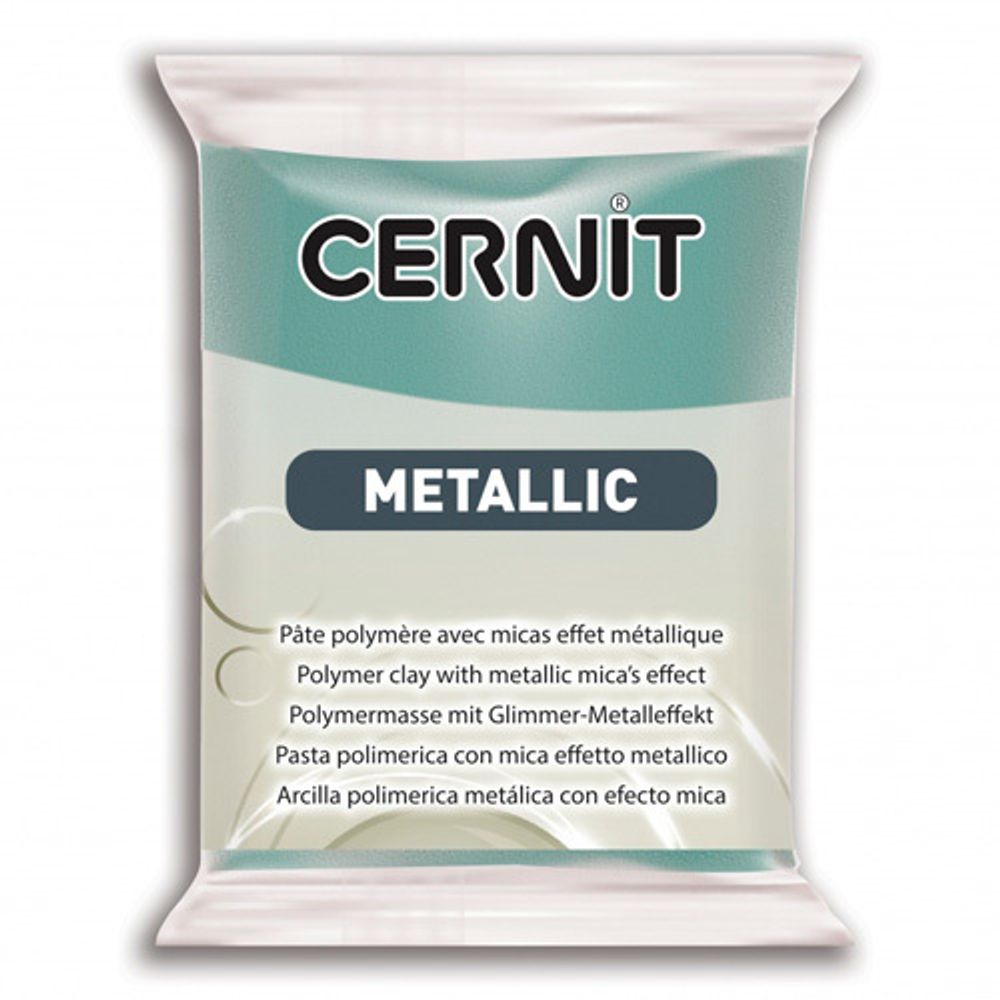 Полимерная глина Cernit Metallic запекаемая, имитация металла 56 гр, 054 тюркиз золото