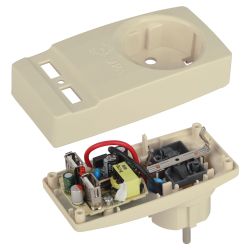 Разветвитель электрический ЭРА SP-1e-USB-I на 1 розетку + 2 USB с заземлением 16А сл. кость | Тройники