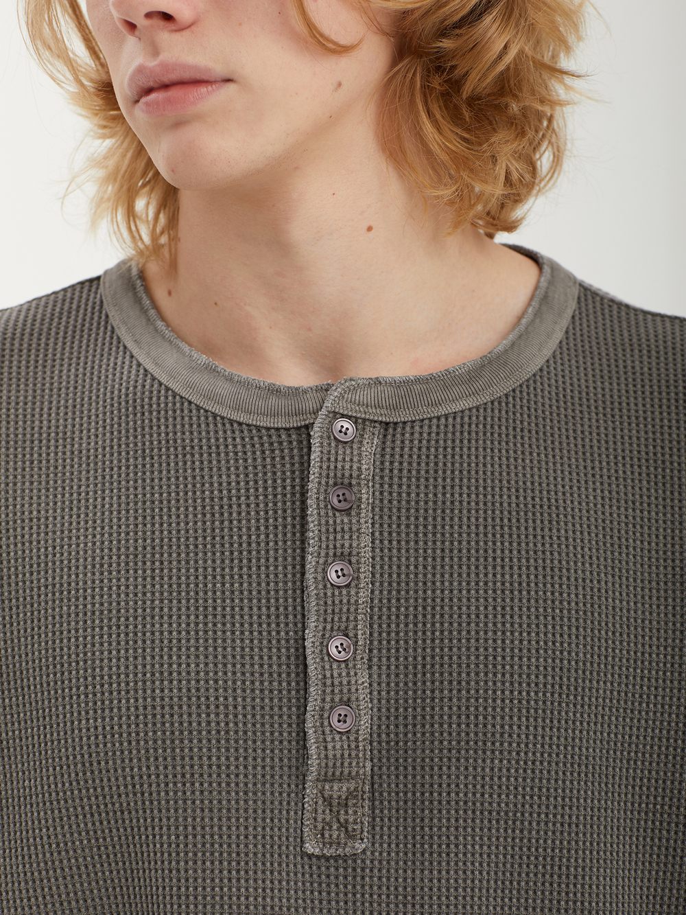 Мужской Лонгслив Waffle Henley