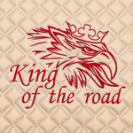 Ковры SCANIA 5 серии R (автомат), (экокожа, бежевый, бежевый кант, красная вышивка)