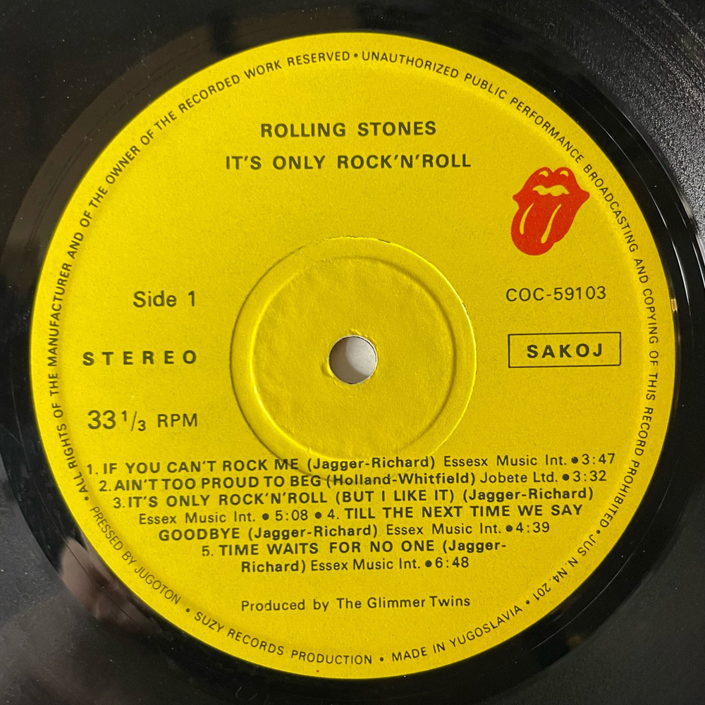 Винтажная виниловая пластинка LP The Rolling Stones It's Only Rock N Roll (Югославия 1974)