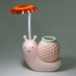 Настольная лампа «Sweet - Улитка» 30*12*7 см LED с подстаканником, USB 0.6-3W, Персиковый