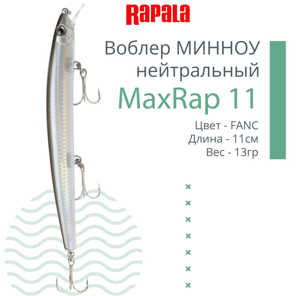 Воблер MaxRap 13, 13см, 15гр, цвет FHC, нейтральный