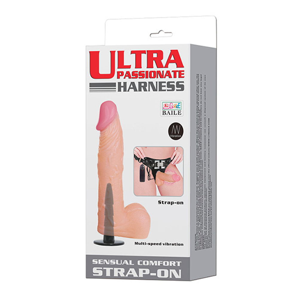 Женский вибрострапон 16,5см на трусиках Baile Ultra Passionate Harness Strap-on BW-022036