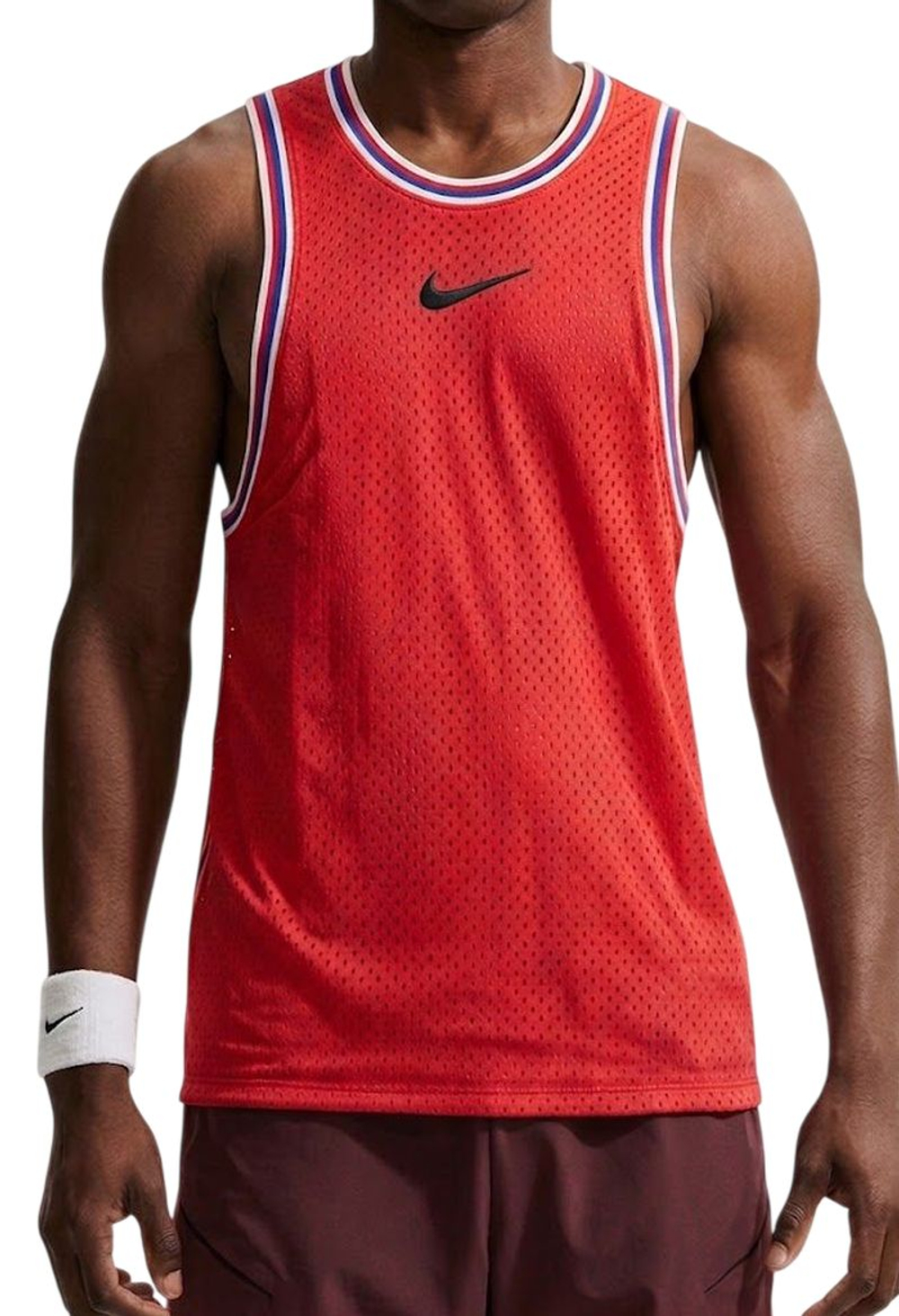 Meski T-Shirt Nike Court Slam Dri-FIT Sleeveless - dark concord/bright crimson
