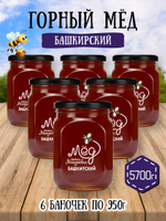 Мёд натуральный горный набор (6 банок по 950 г), 5700 г