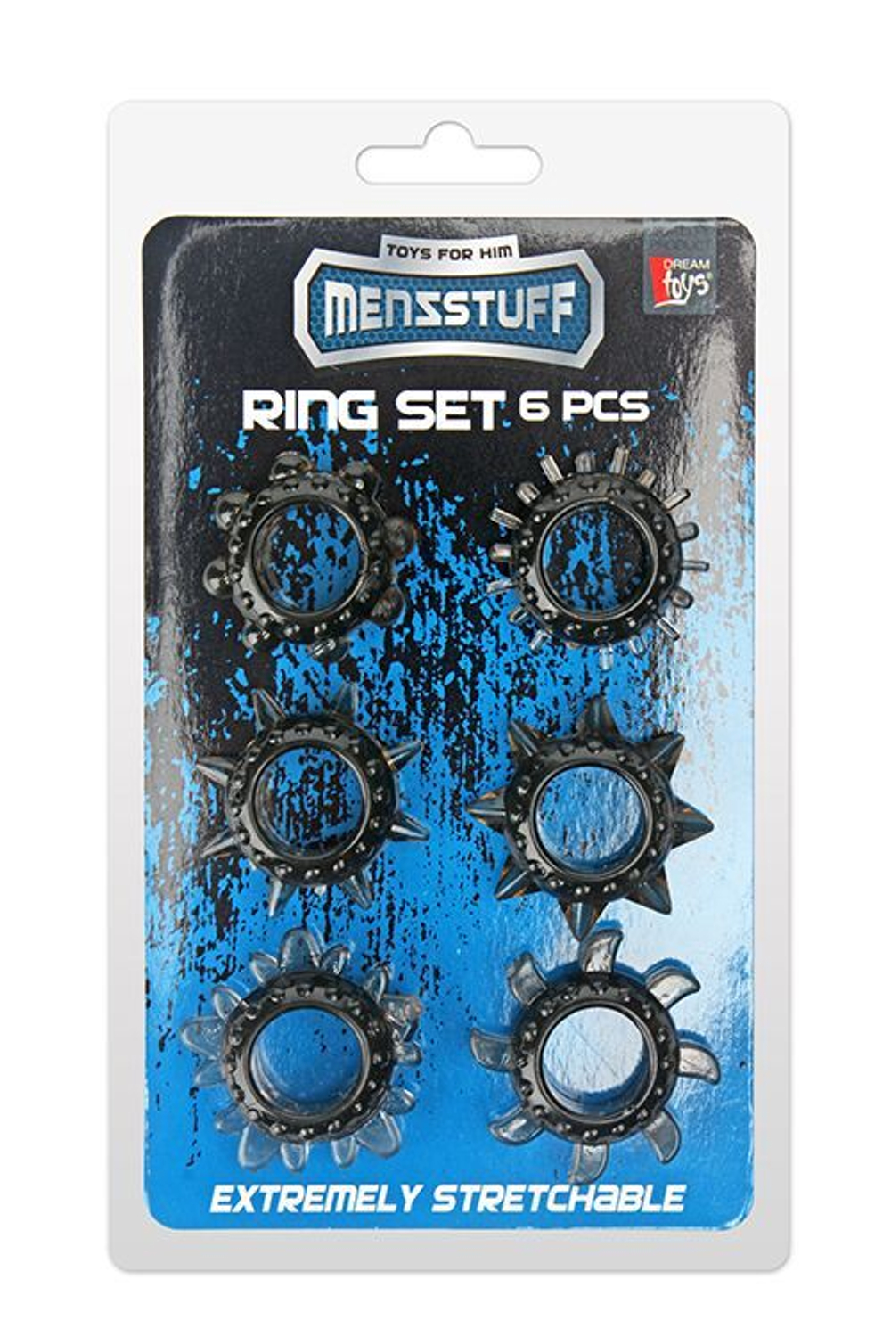 Набор из 6 дымчатых эрекционных колец MENZSTUFF 6PC STRECHEABLE RING SET (Цвет: дымчатый)