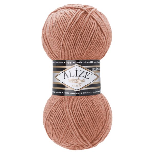 Пряжа Alize (Ализе) Superlana klasik / уп.5 мот. по 100 г, 280м, 102 пудровый персик