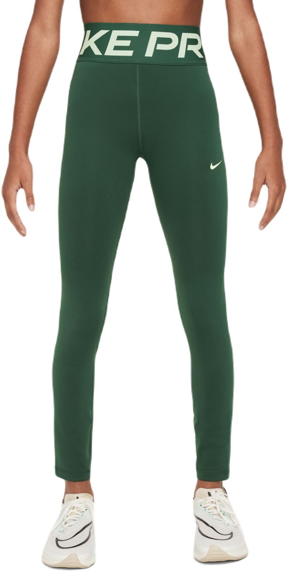 Штаны для девочки теннисные Nike Girls Dri-Fit Pro Leggings - fir/barely volt
