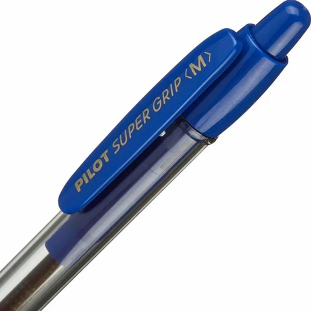 Ручка шариковая автоматическая с грипом PILOT Super Grip, СИНЯЯ, 1 мм, линия 0,27 мм, BPGP-10R-M L