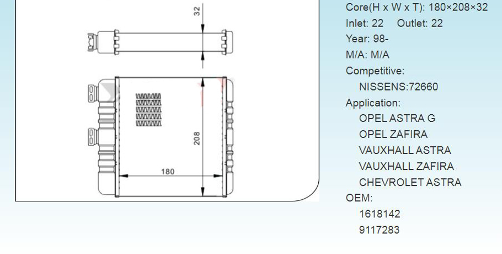 Kular - 66371-KLR - Heat Exchanger, interior heating
