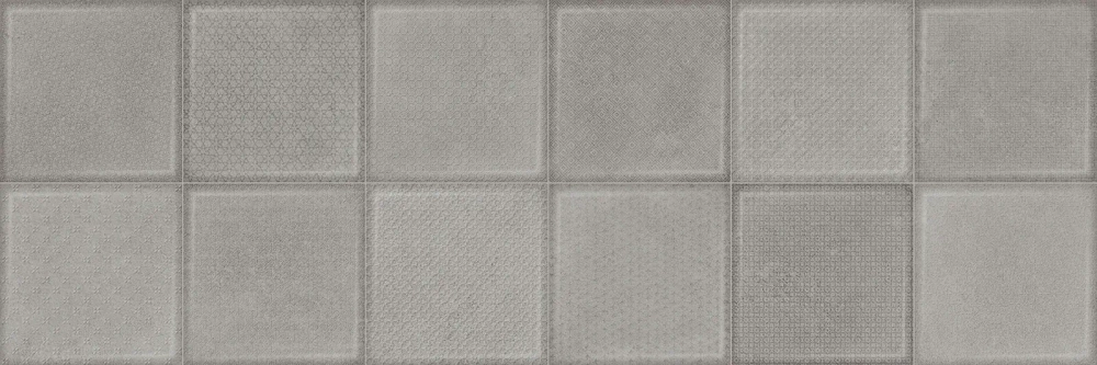 Настенная плитка Alma Ceramica TWU3090CUB70R Cube 30x90 серая матовая под мозаику / пэчворк